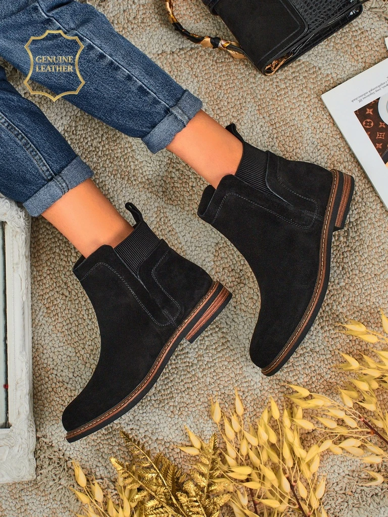 Черные Кожаные Ботинки Ariston из Замши