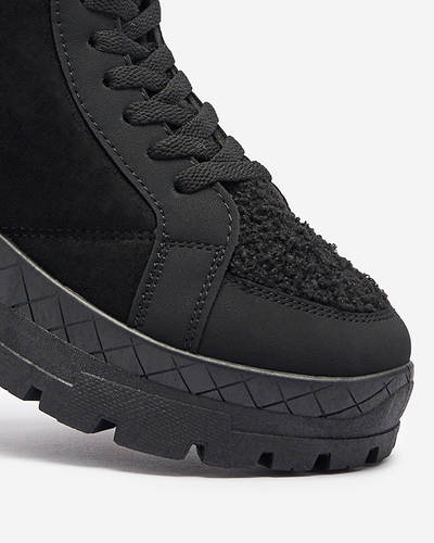 Женские утепленные ботинки-трапперы черного цвета Wosser- Footwear