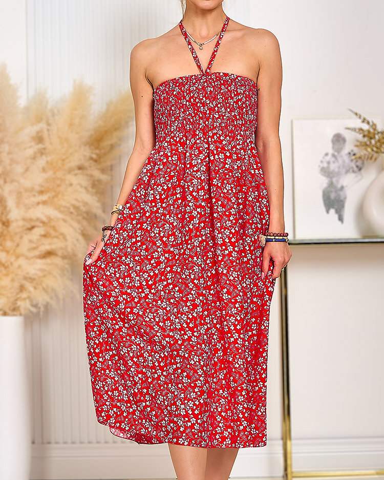 Royalfashion Sieviešu kleita līdz ceļgaliem ar apdruku