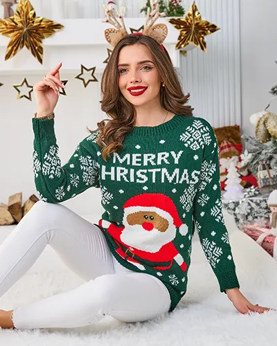 Royalfashion Women's Christmas sweater with Santa Claus