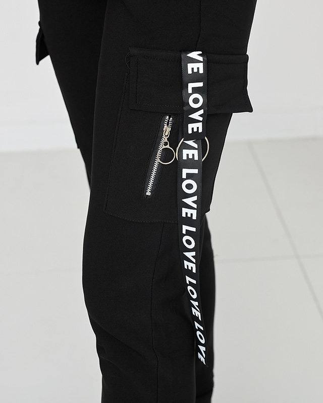 Insulated black women's cargo pants - Clothing