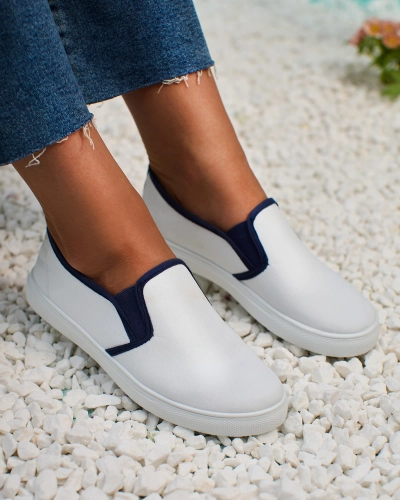 Royalfashion White women's slip on sneakers Werixa