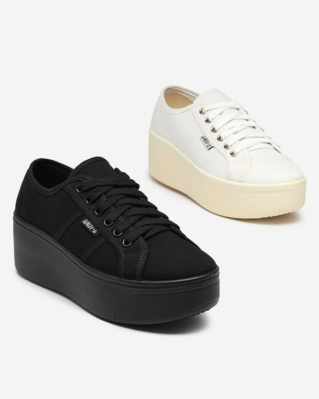 Black sports sneakers on the Darru platform - Footwear