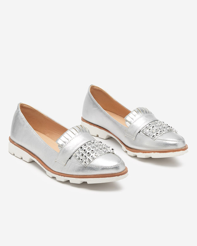OUTLET Silver lacquered loafers with Fanreso jets - Footwear