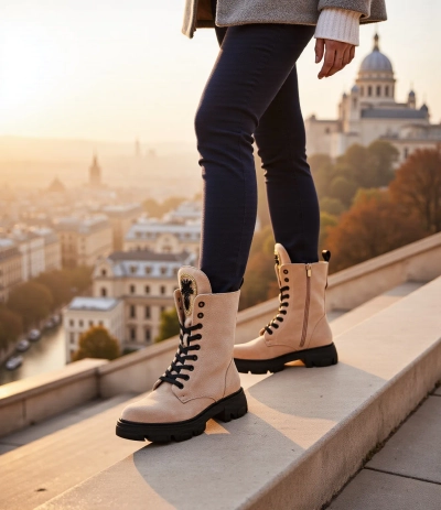 Royalfashion Eco-suede women's worker boots Moxox
