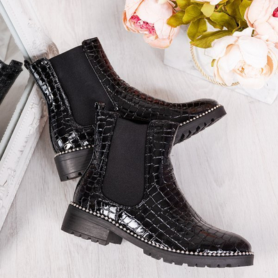 Lakierowane botki ze zwierzęcym tłoczeniem Panya - Obuwie