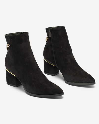 Melni sieviešu stiletto zābaki ar ķēdīti Bellami- Footwear