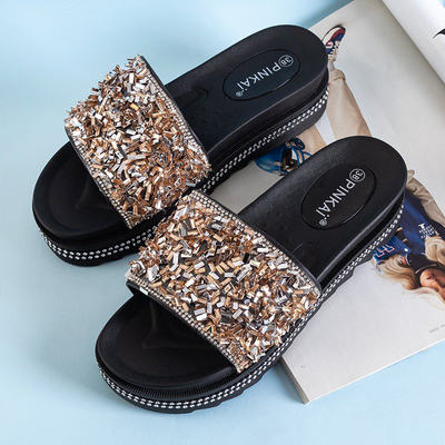 Женские сандалии на платформе с фианитом из розового золота Lorenali - Обувь