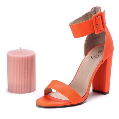 Orange neon post sandals with clasp Katiea - Footwear