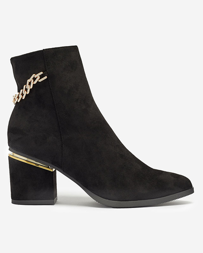 Black women's stiletto boots with chain Bellami- Footwear