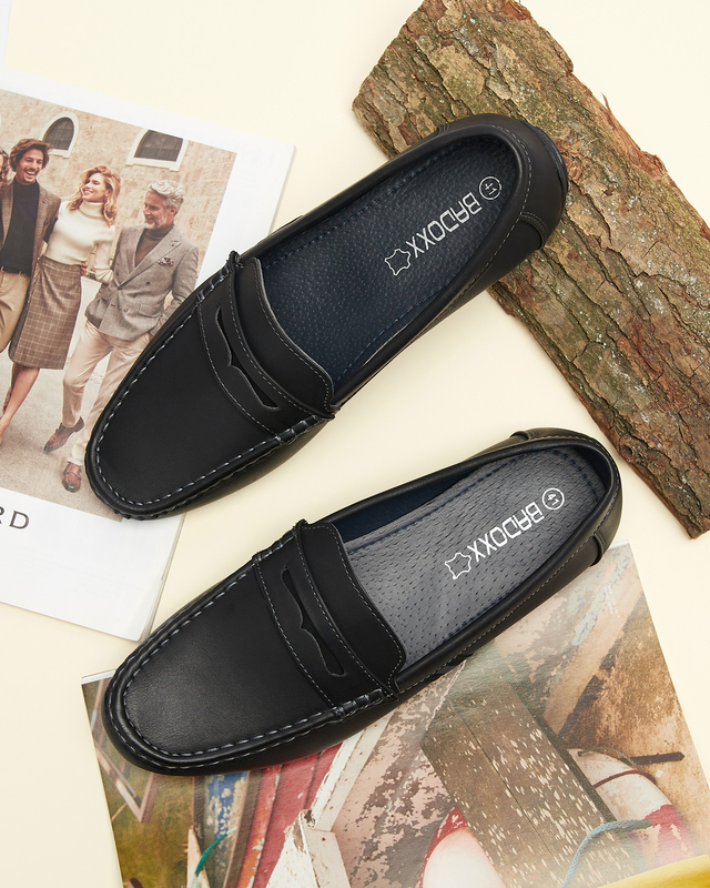 Melni vīriešu mokasīni Hacerno- Footwear