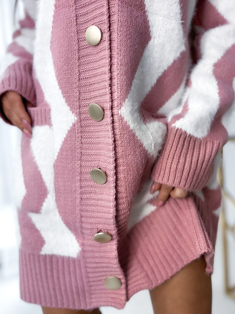 Royalfashion Koalt long plaid button-down sweater