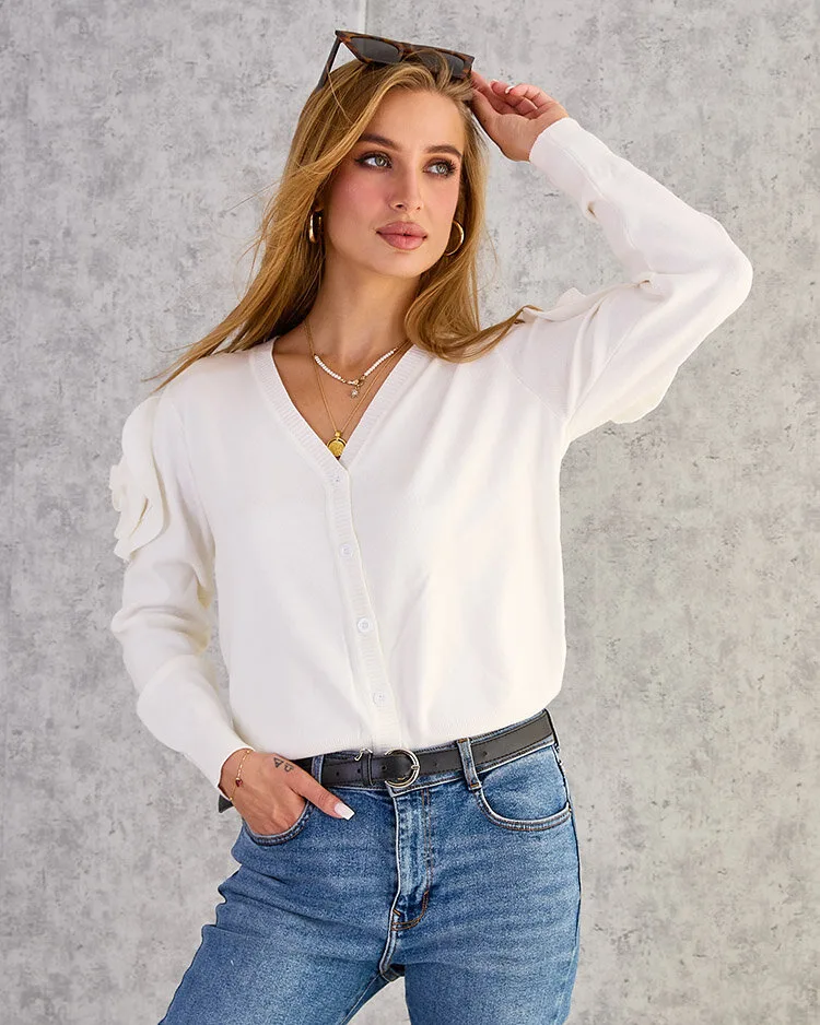 Женский свитер с расстегнутыми пуговицами Royalfashion