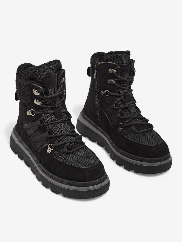 Aurora Women's Black Leather Elegant Ankle Boots for Autumn