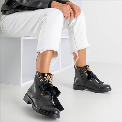 Black bags with Havelte decorations - Footwear