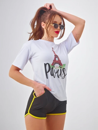 Royalfashion Sieviešu sporta komplekts ar T-kreklu un šortiem Parīze