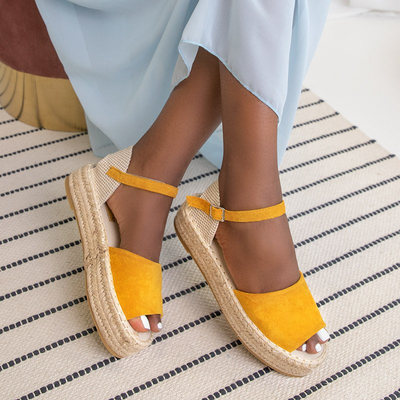 Yellow women's platform sandals Almira - Footwear
