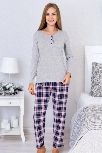 Royalfashion women's cotton pajama with checkered pants