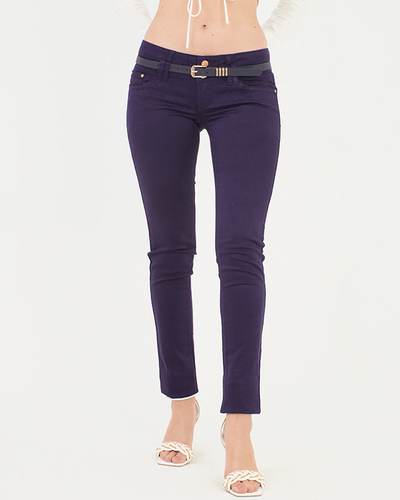 Purple fabric trousers for women - Clothing