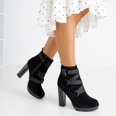 Black women's high-heeled boots Ores - Footwear