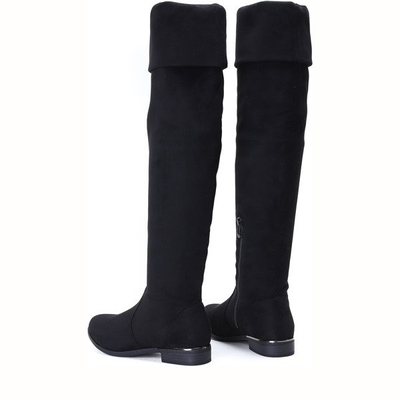 Czarne kozaki z wywijaną cholewką Jasmine - Obuwie