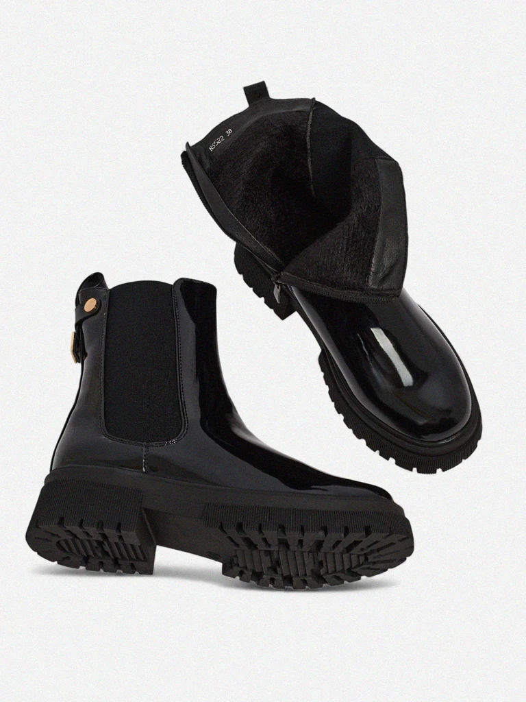 Лакированные женские ботинки из экокожи Calebi