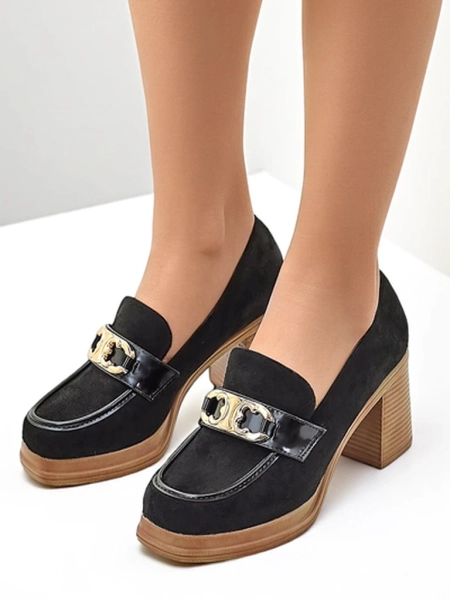 Royalfashion Sieviešu mokasīni uz blokveida papēža Qeroy