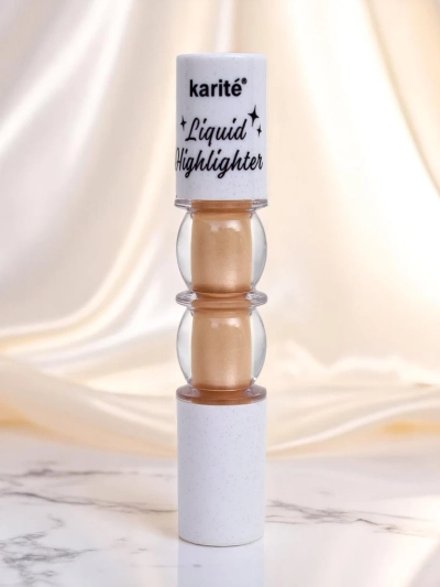Liquid face highlighter with brush Golden Petal
