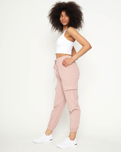 Pink women's cargo trousers - Clothing