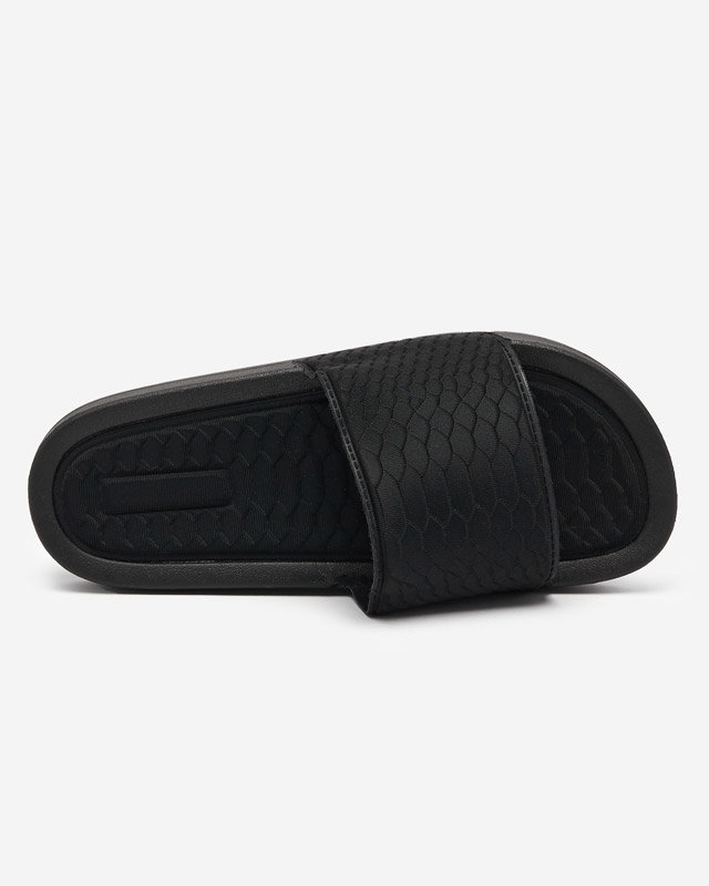 OUTLET Women's black slippers with Galite embossing - Footwear
