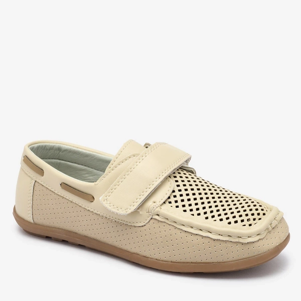 Bērnu adaini mokasīni bēšā krāsā Nexxc- Footwear