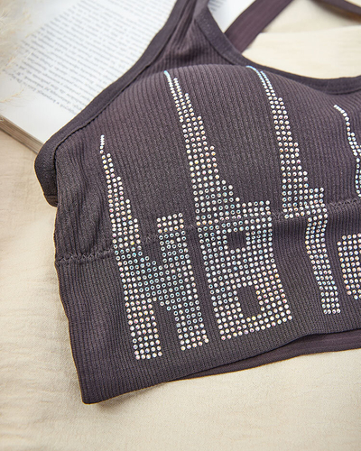 Royalfashion Женский спортивный бюстгальтер с цирконами