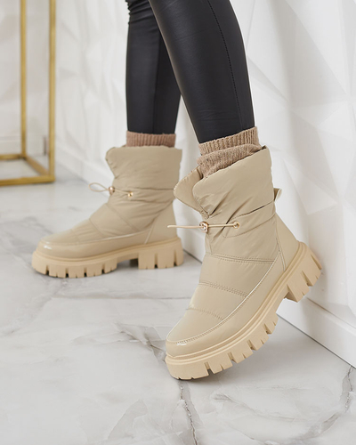 Royalfashion Sieviešu slips-on sniega zābaki gaiši brūnā krāsā Sadella