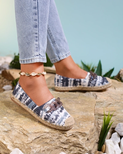 Royalfashion Black women's espadrilles with print Serffio