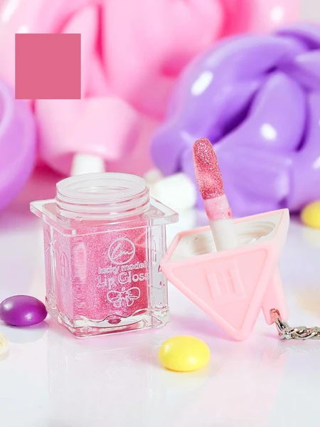 Блеск для губ с блестками, цвет Розовый