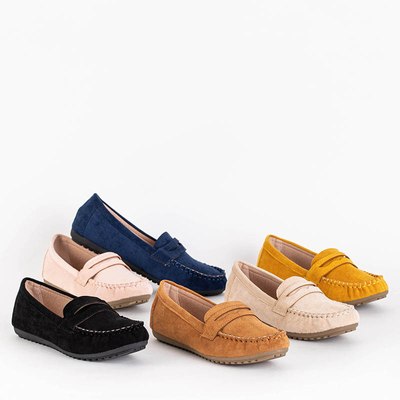 Navy blue women's eco-suede moccasins Teweri - Footwear