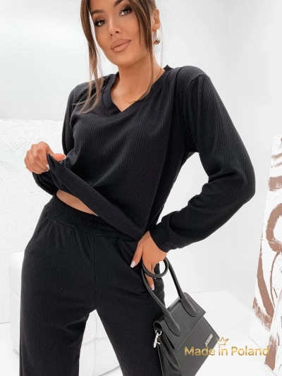 Cotton Women's Knitted Sweater Set Shadow Line