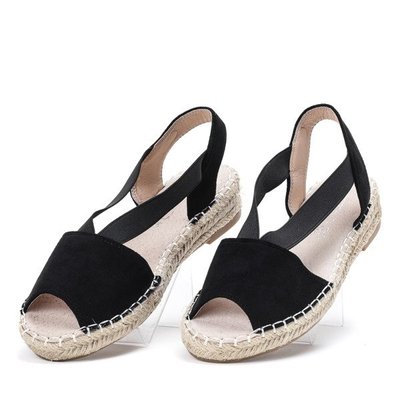Black sandals a'la espadrilles on the Motilla platform - Footwear