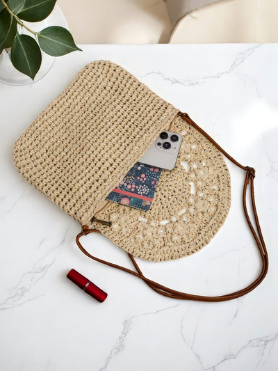 Royal Fashion Small Straw Women's Sunny Stripes Mini Handbag