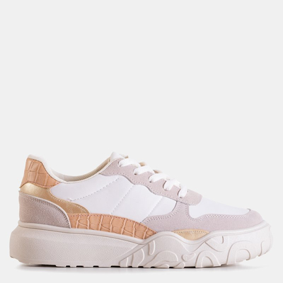 Aurika beige women's sports shoes - Footwear