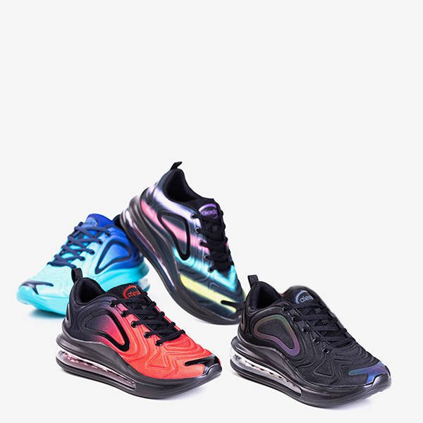 Black and red men's sports shoes with Aierda transparent sole - Footwear