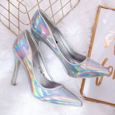 Silver holographic pumps on a Monte Carlo heel - Footwear 1