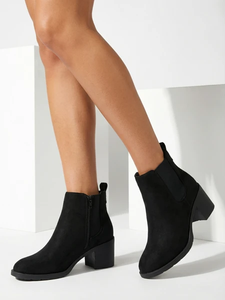 Botki Damese Aurora Czarne Skórzane Eleganckie na Jesien