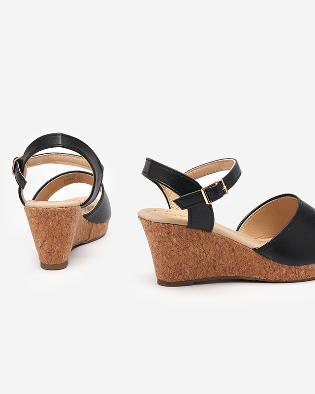 Black women's Bofalli wedge sandals - Footwear