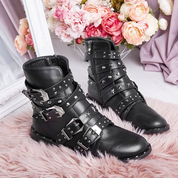 Black bags with studs and jets Perlita - Footwear