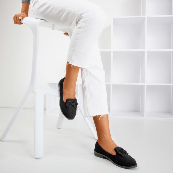 Black loafers with Flavisa bow - Footwear 1