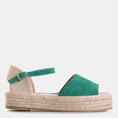 Green women's platform sandals Almira - Footwear