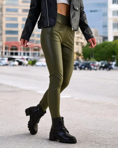 Royalfashion Women's eco-leather leggings