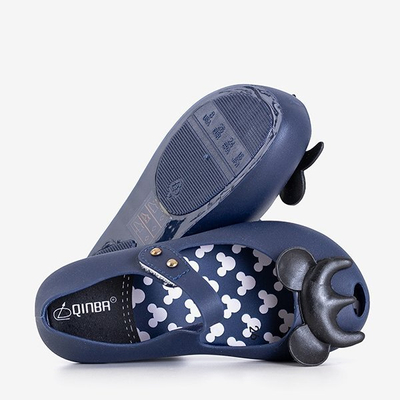 Children's navy blue meliski with decorations from Blanka - Footwear