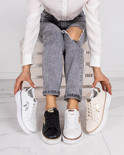 White and pink Taqeva women's sports shoes - Footwear